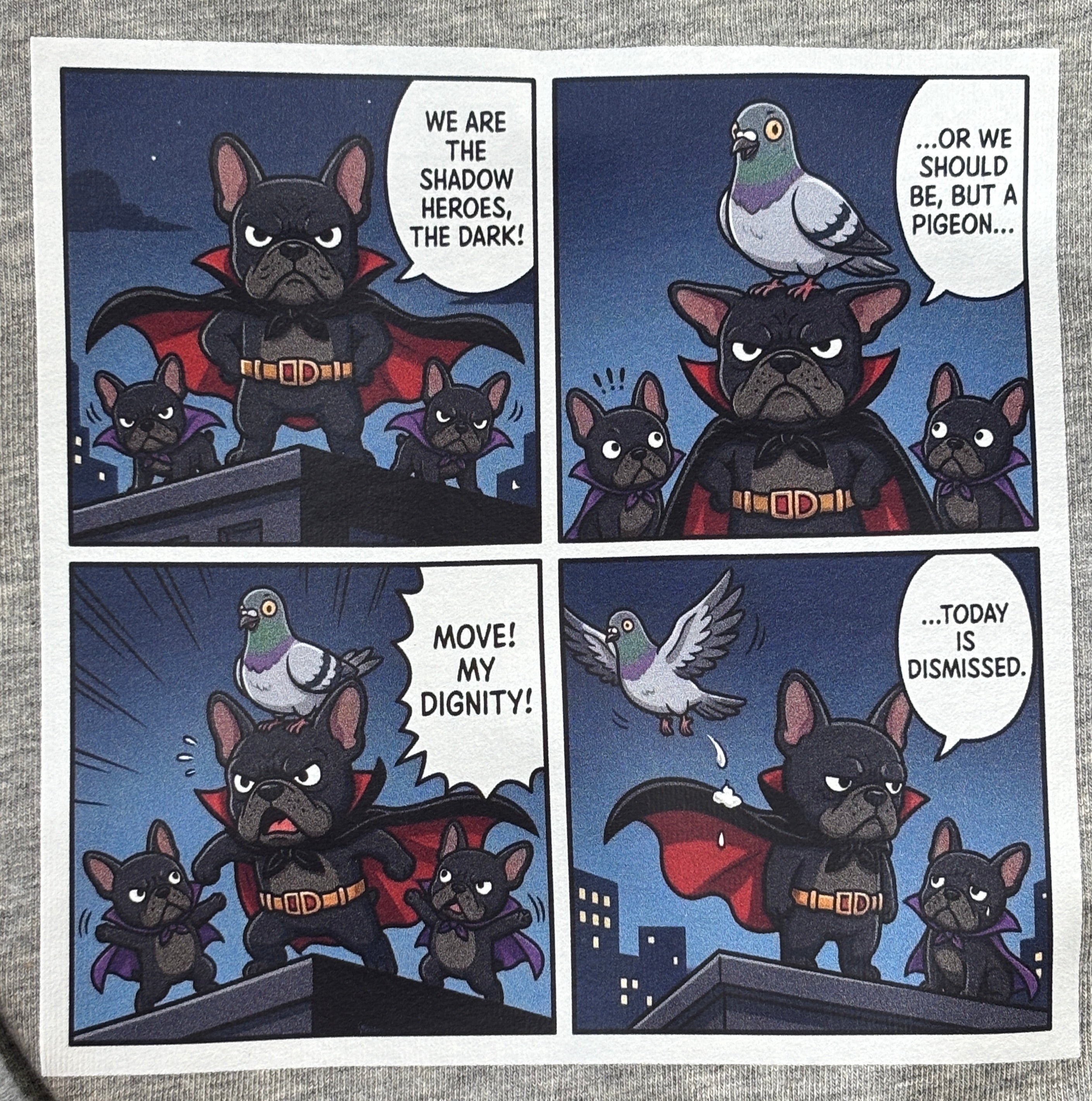 ブヒブヒ戦隊THE DARK 4コマタンクトップ〈今日は解散〉